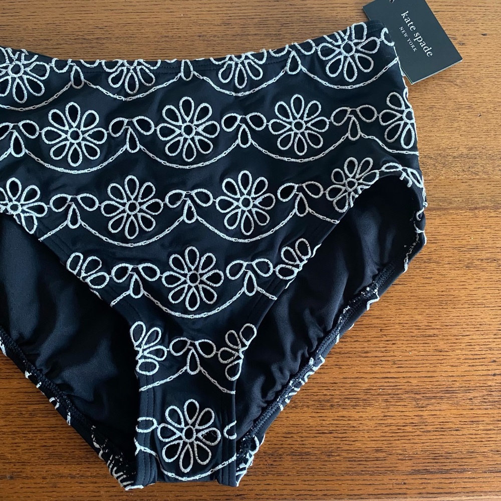 Kate Spade Embroidered Bikini Bottoms | High Waist | Size S